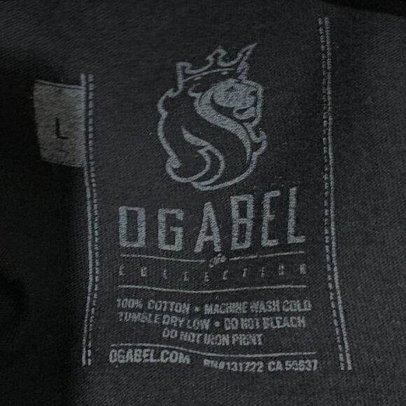 OG Abel Crowned Lion of Judah Mens T-Shirt L Black Y2K Hip Hop Streetwear - Picture 3 of 3